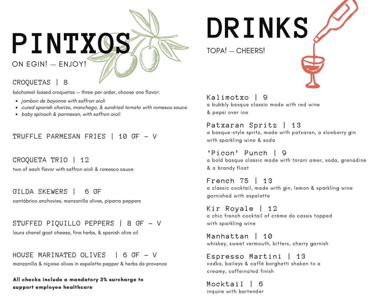 Restaurant Menus | Basque Cultural Center
